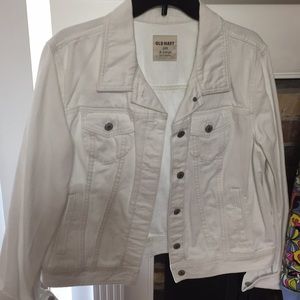 Old Navy white jean jacket XL